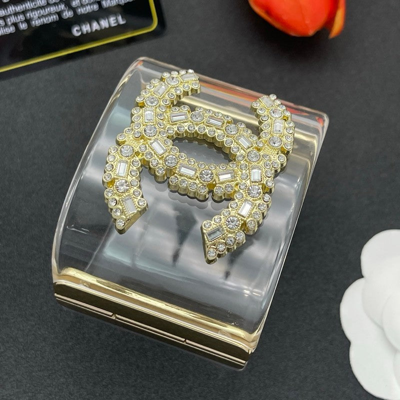 18K Chanel Pearl Diamond Transparent Cuff Bracelet