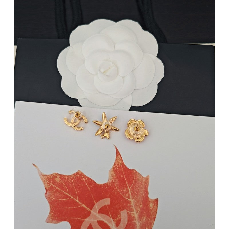 18K Chanel Color Camellia Earrings