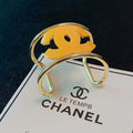 18K Chanel Color Logo Open Cuff Bracelet