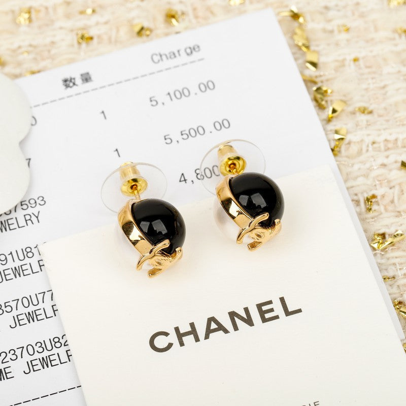 18K Chanel Black & White Pearl Earrings