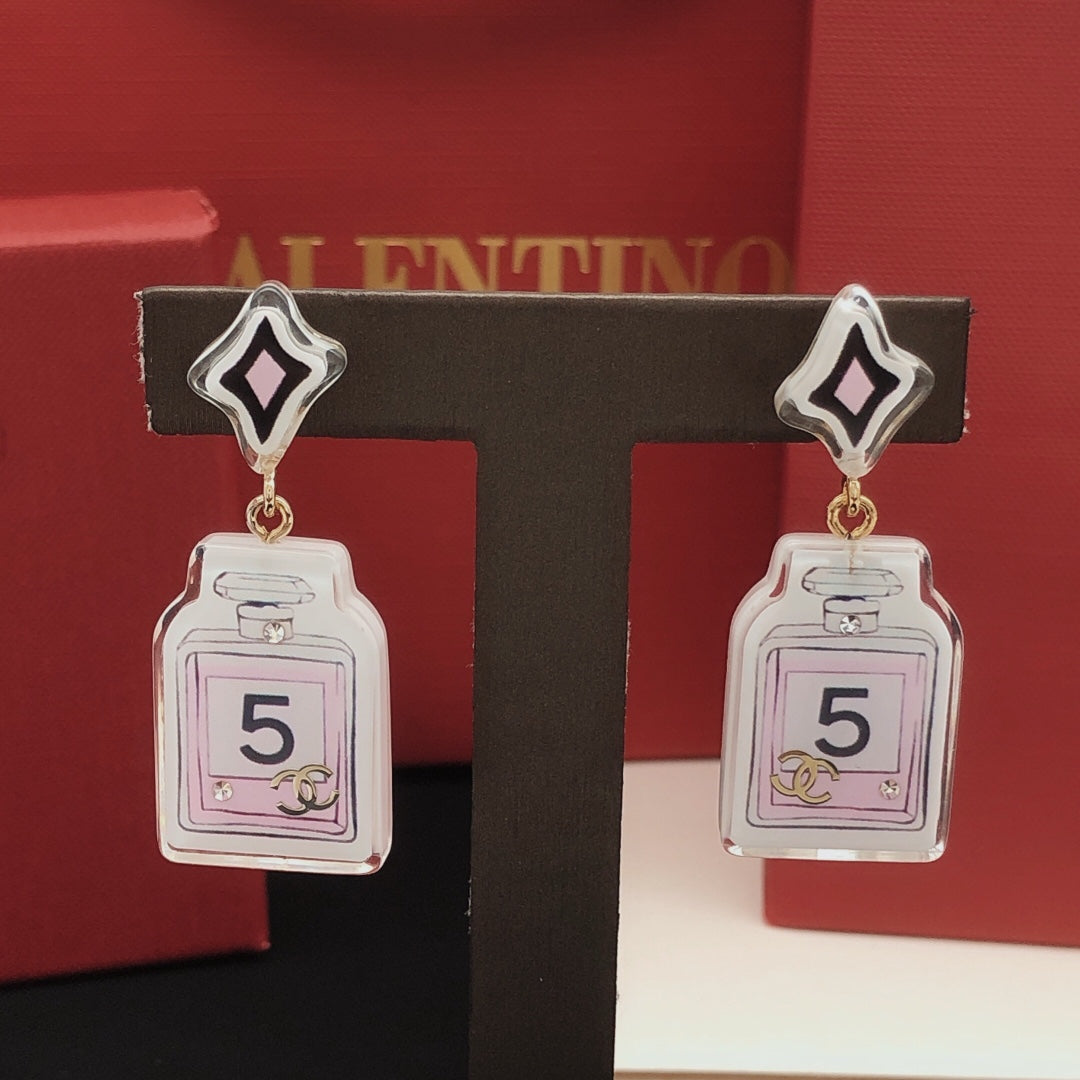 18K Chanel 24C Perfume Bottle Earrings