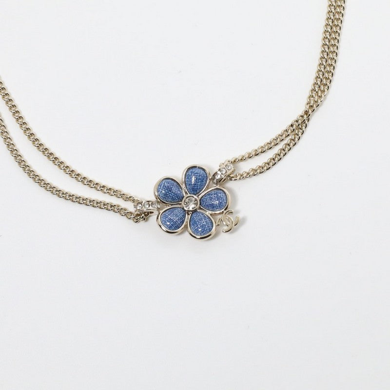 18K Chanel Blue Camellia Diamond Choker Necklace