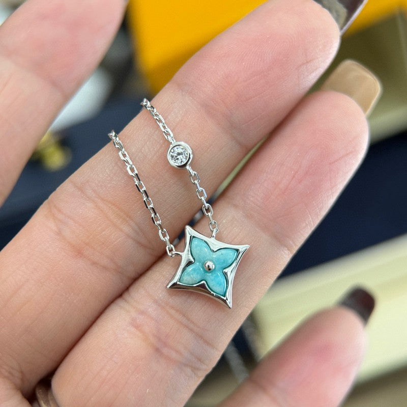 18K Louis Vuitton Blue Color Blossom Necklace