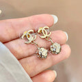 18K Chanel Diamond Ball Earrings