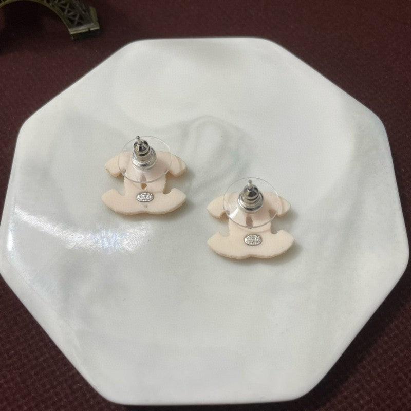 18K Chanel Pink Resin Earrings