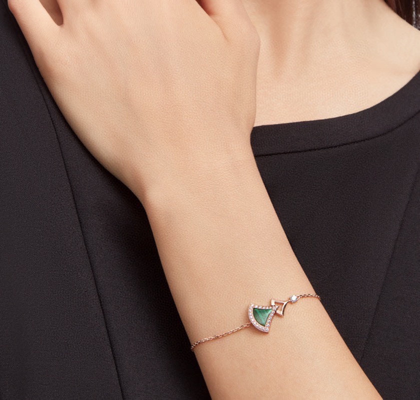 18K BVLGARI Divas' Dream Malachite Bracelet
