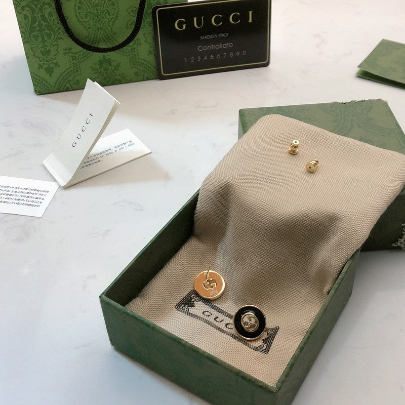 18K Gucci Black Gold Earrings