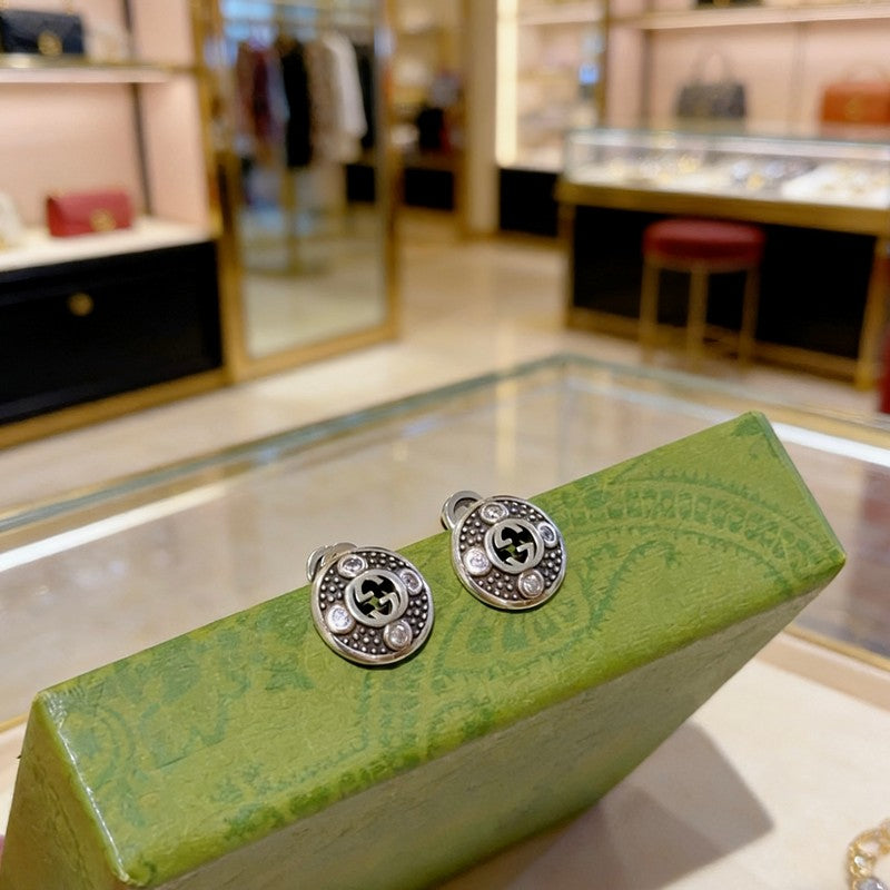18K Gucci Gold Diamond Earrings
