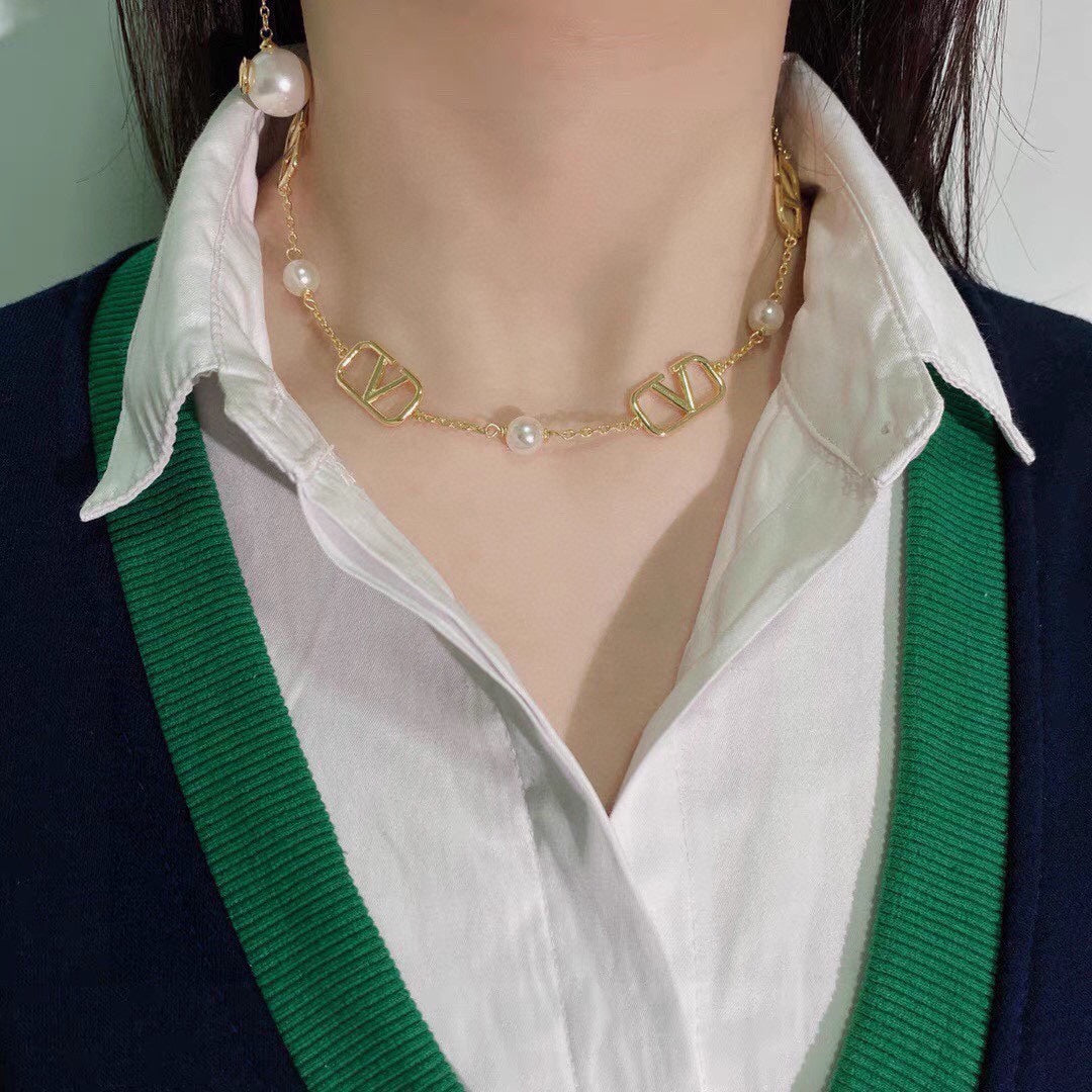 18K Valentino Garavani VLogo Necklace
