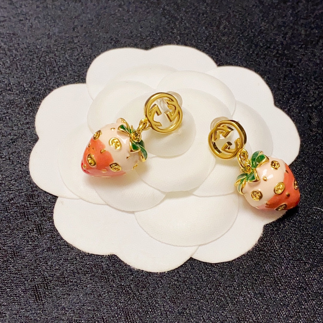 18K Gucci Strawberry Earrings