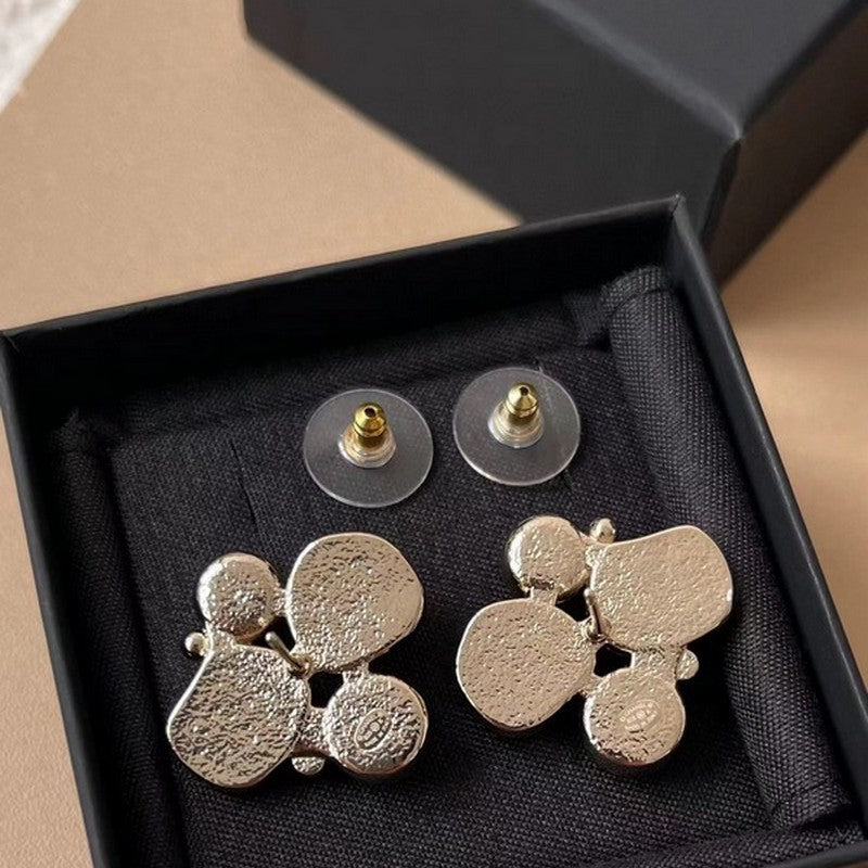 18K Chanel 25K Black & Pink Crystal Earrings
