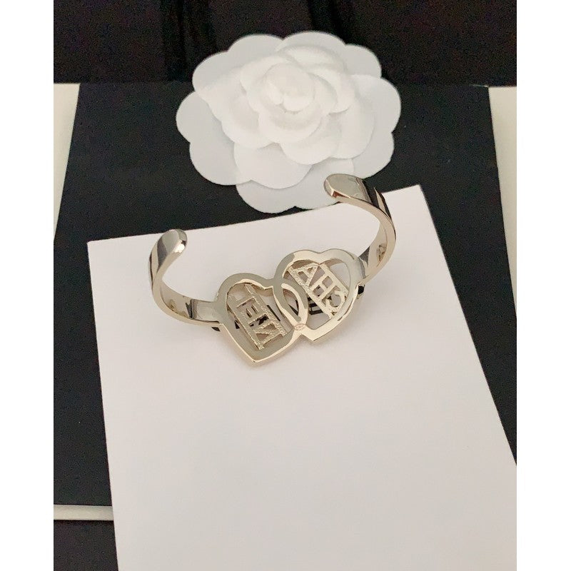 18K Chanel Diamond Heart Cuff Bracelet