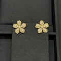 18K Chanel Flower Pearl Twist Gold Earrings