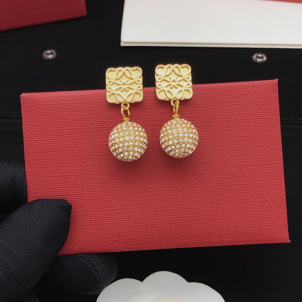 18K Loewe Anagram Diamonds Earrings