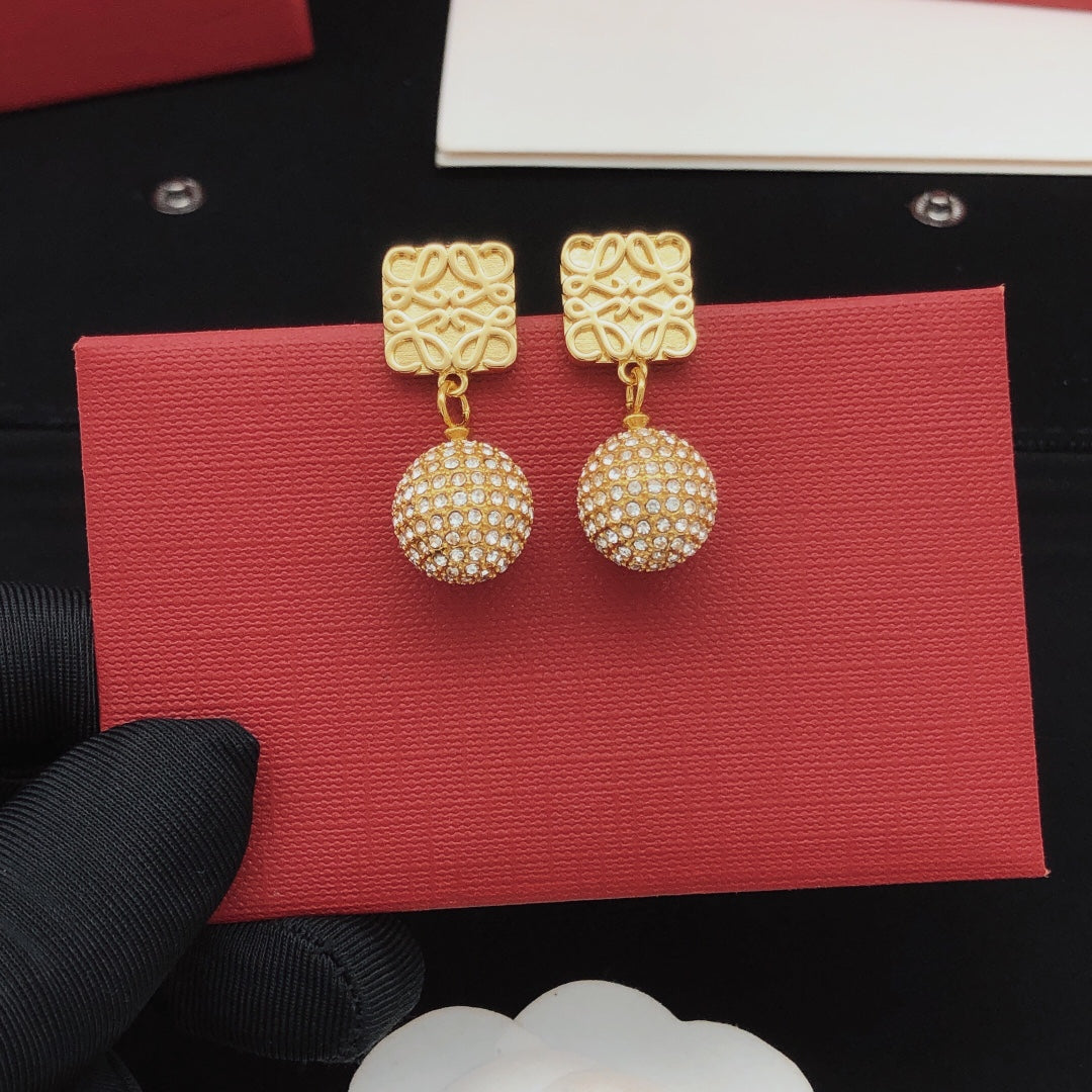 18K Loewe Anagram Diamonds Earrings
