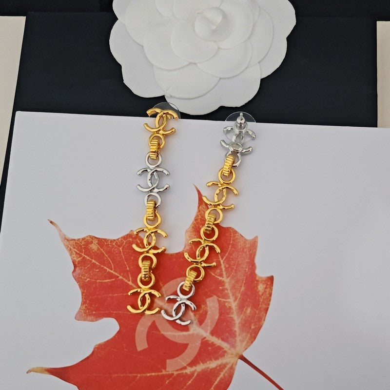 18K Chanel Gold Long Earrings