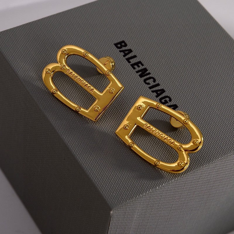 18K Balenciaga Gold Earrings