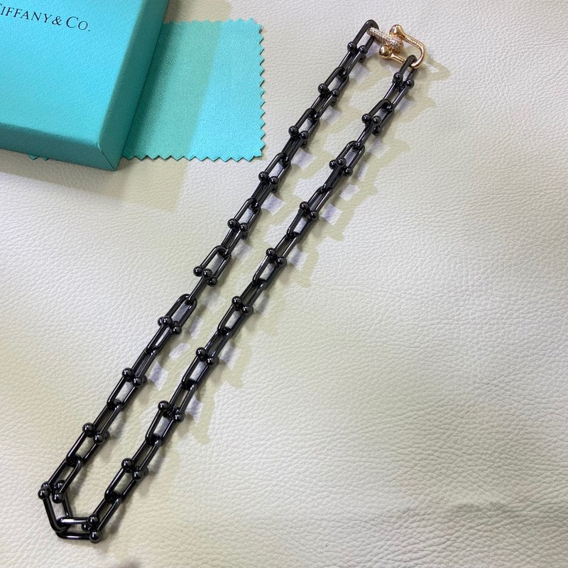 18K Tiffany HardWear Titanium Link Necklaces