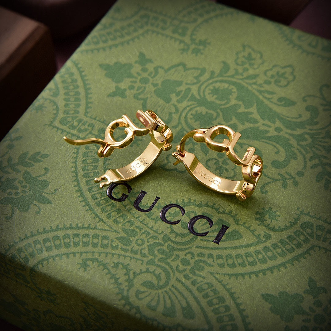 18K Gucci Script Earrings
