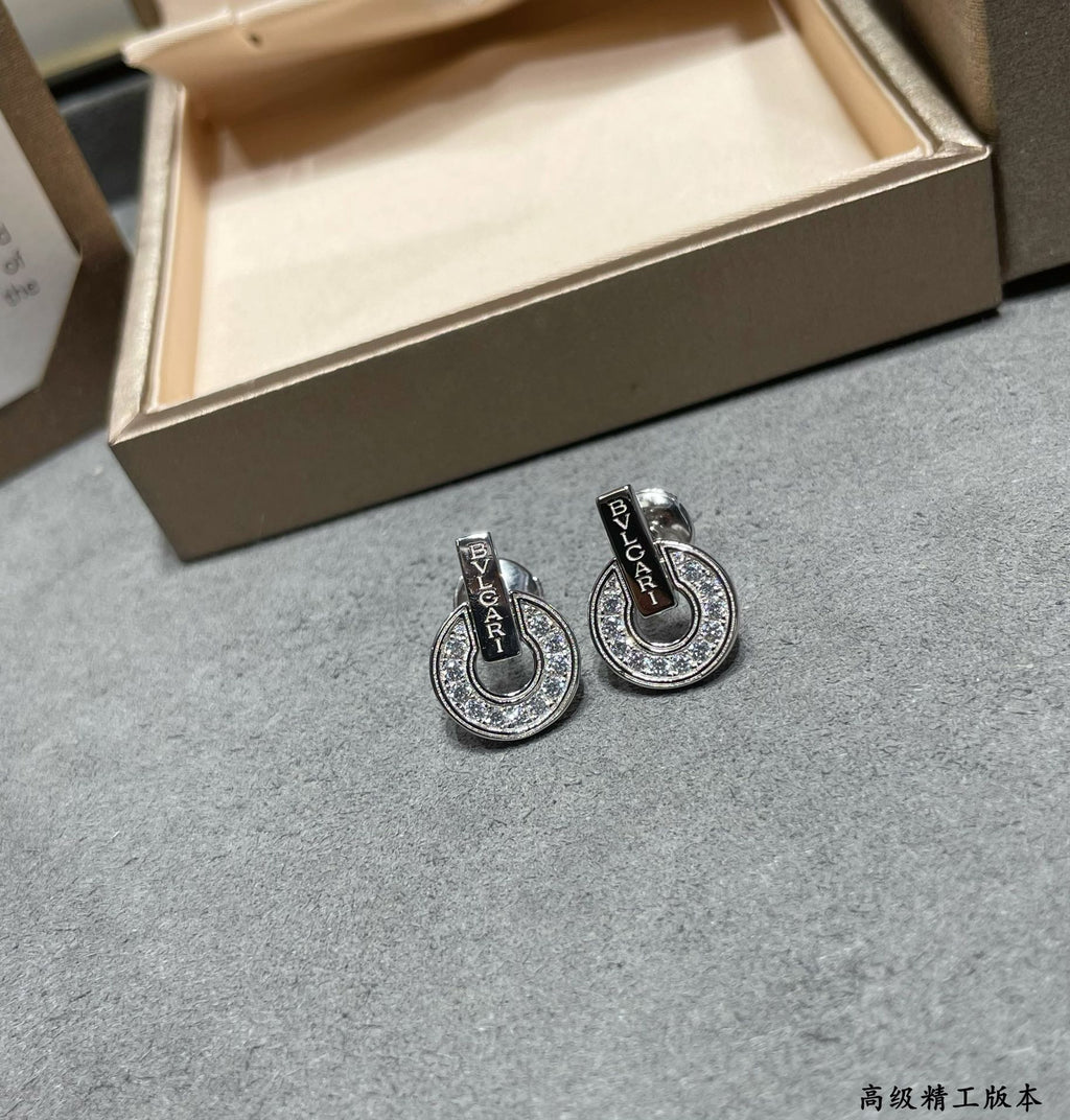 18K BVLGARI BV White Gold Earrings