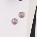 18K Chanel Purple & Pink Gold Earrings
