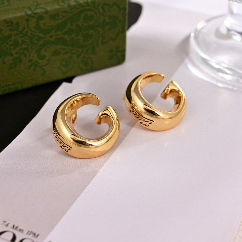 18K Gucci Logo Earrings