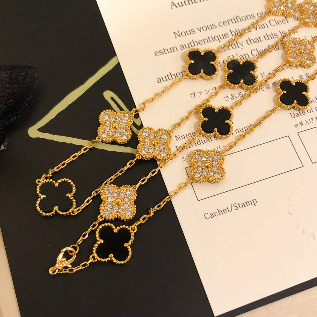 18K Van Cleef & Arpels Vintage Alhambra 20 Motifs Long Necklace