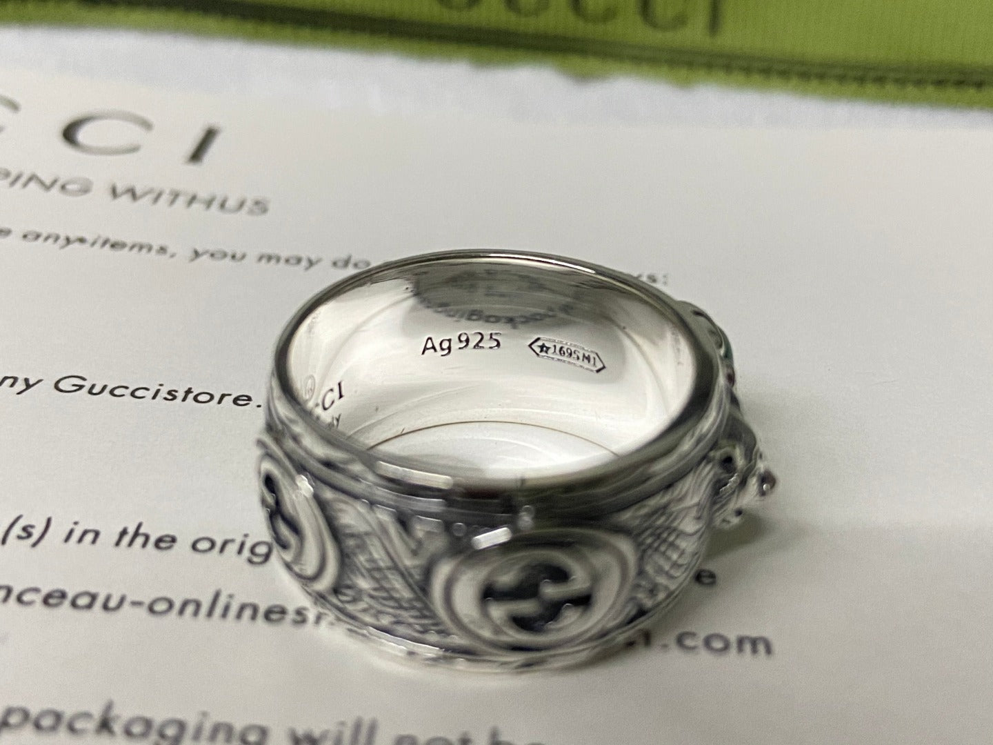 Gucci Feline Garden Green Ring