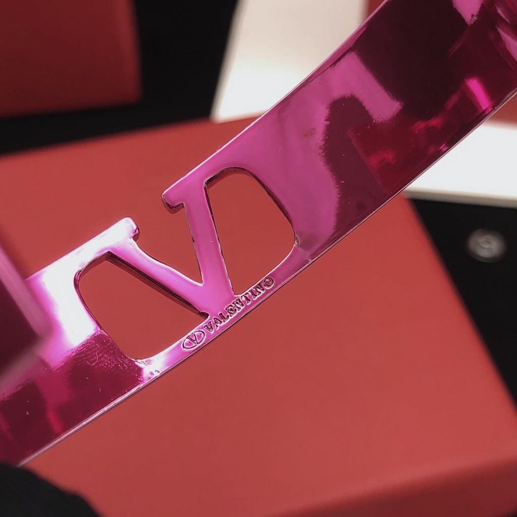 18K Valentino Vlogo Pink Cuff Bracelet