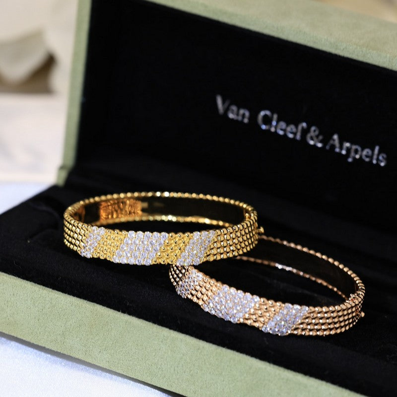 18K Van Cleef & Arpels Perlee 5 Rows Diamond Bracelet