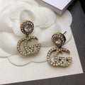 18K Gucci Crystal Pendant Earrings