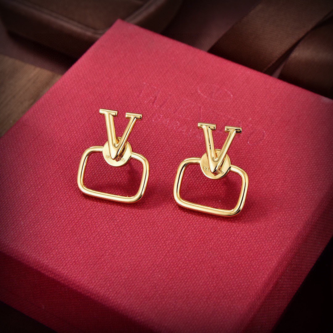 18K Valentino Vlogo Earrings