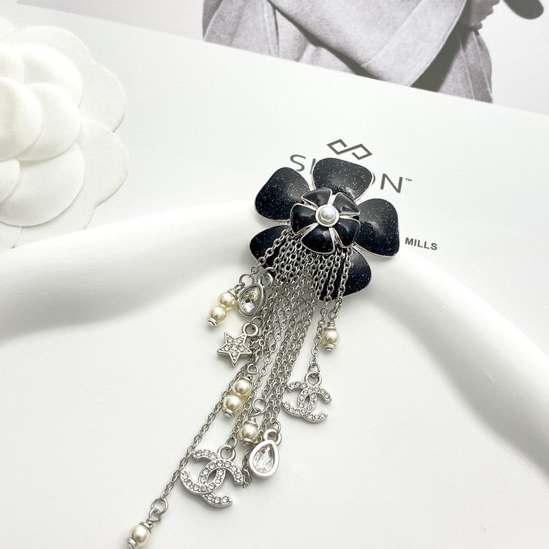 18K Chanel Camellia Tassel Brooch