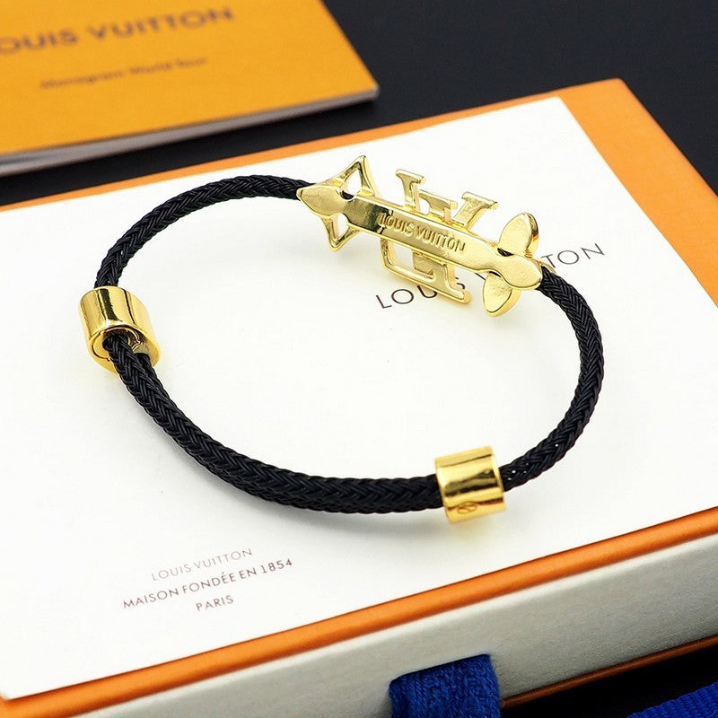 18K Louis Vuitton Monogram Black Gold Bracelet