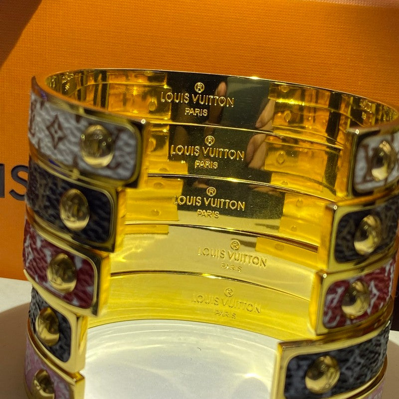 18K Louis Vuitton Nanogram Color Cuff Bracelet