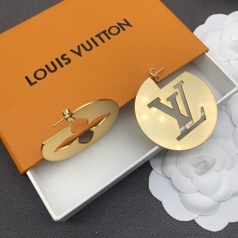18K Louis Vuitton Hollow Gold Earrings
