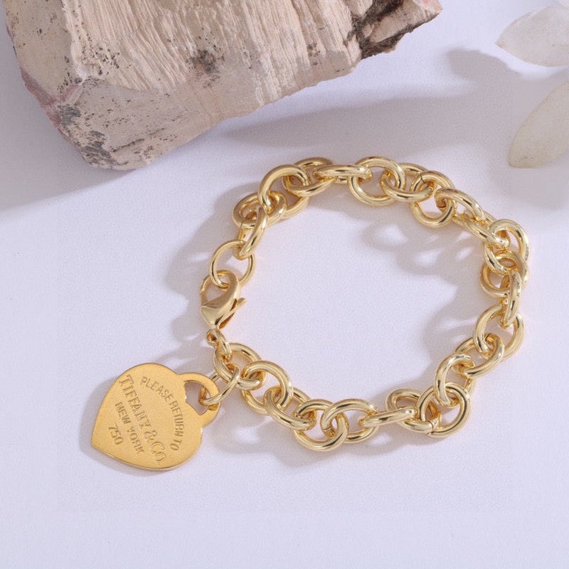 18K Tiffany Heart Tag Gold Bracelet