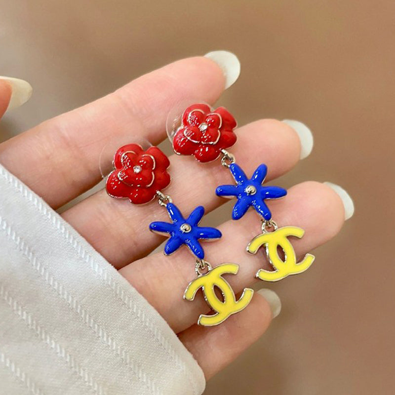 18K Chanel Color Camellia Earrings