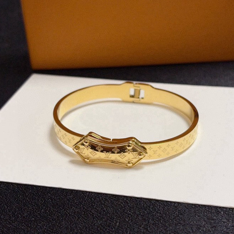 18K Louis Vuitton Shield Gold Bracelet
