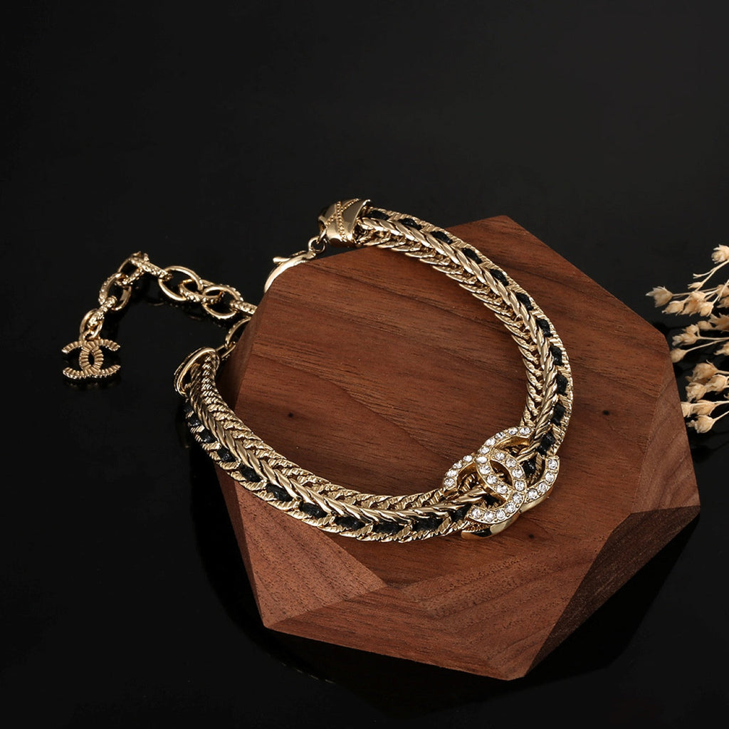 18K Chanel Strass Chain Bracelet