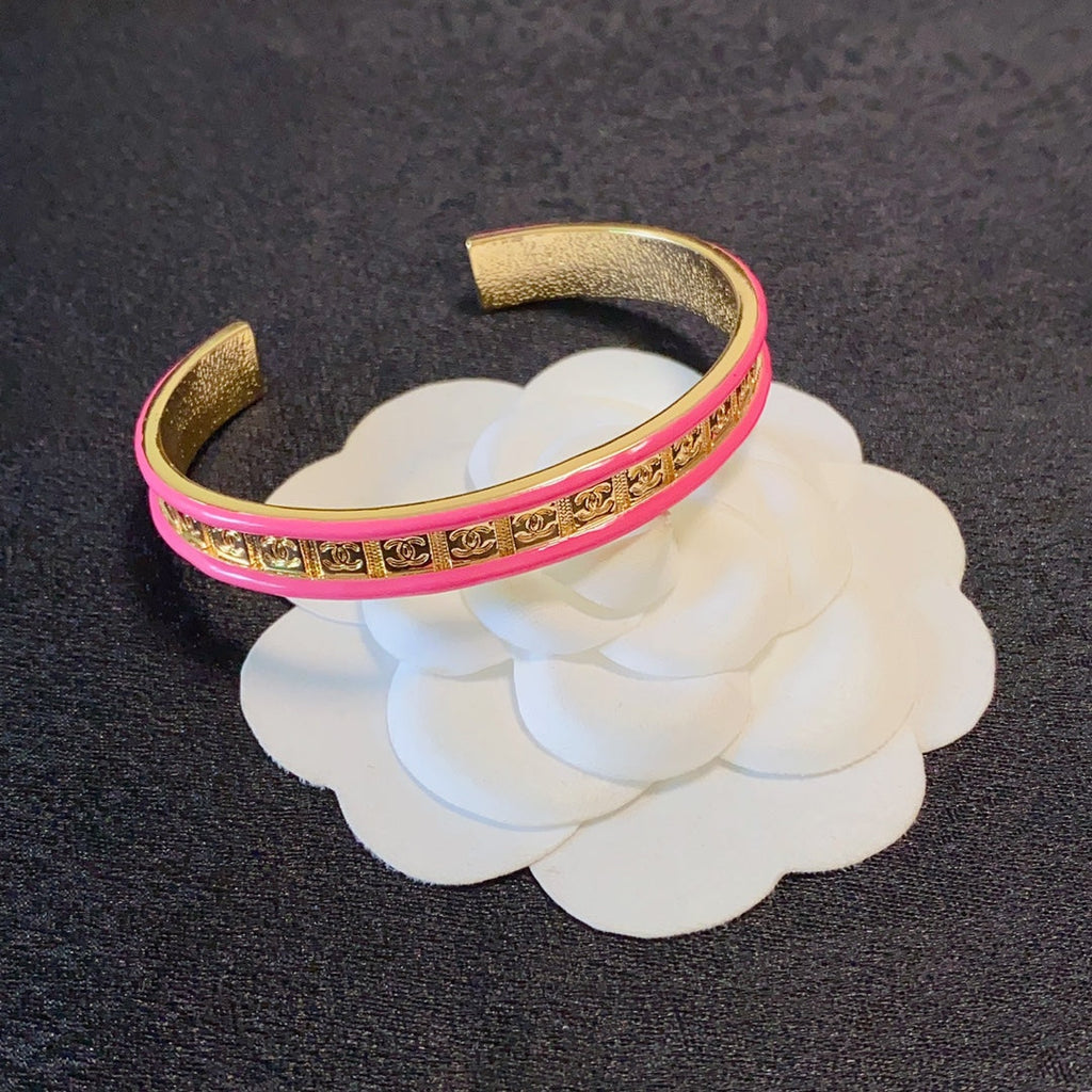18K Chanel Pink Open Cuff Bracelet