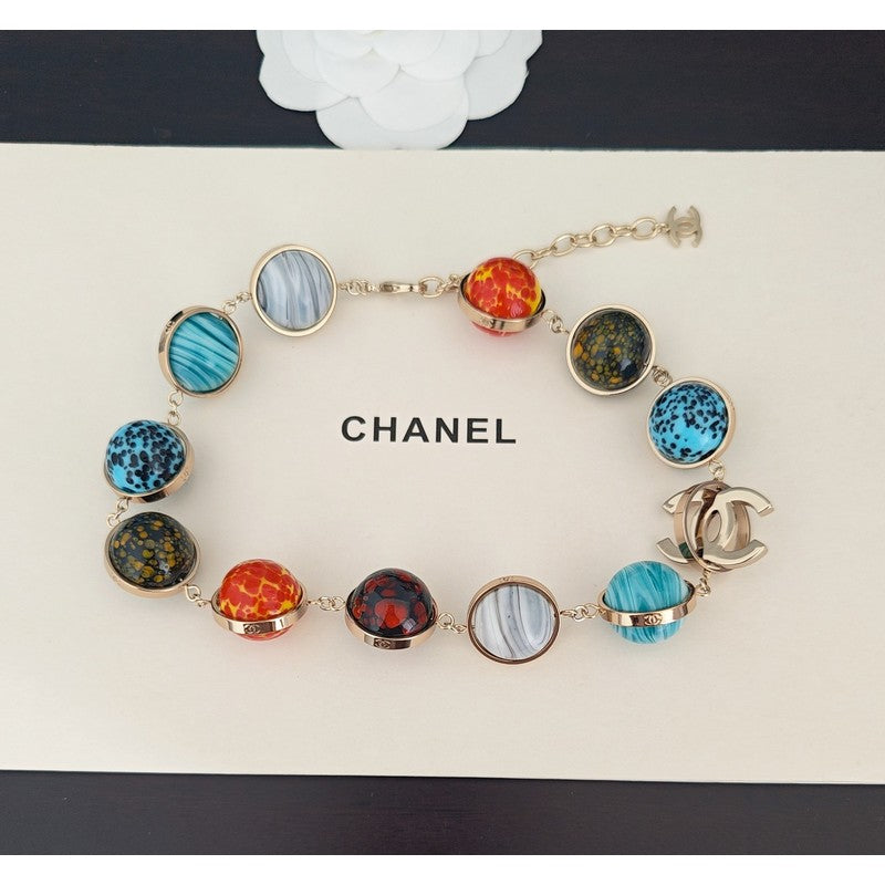 18K Chanel Color Crystal Gold Bracelet