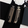 18K Chanel Black Crystal Tassel Earrings