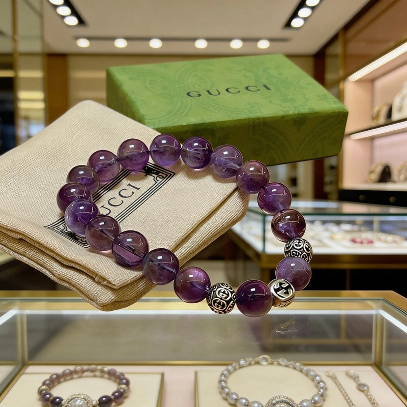 18K Gucci Anger Forest Purple Bead Chain Bracelet