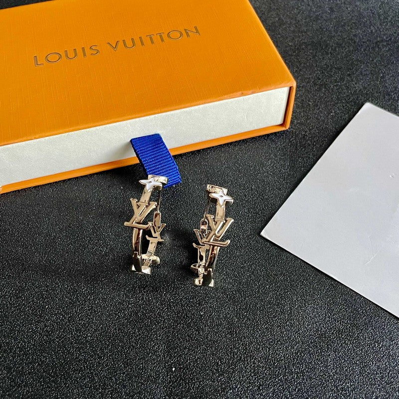 18K Louis Vuitton Blossom Black & White Earrings