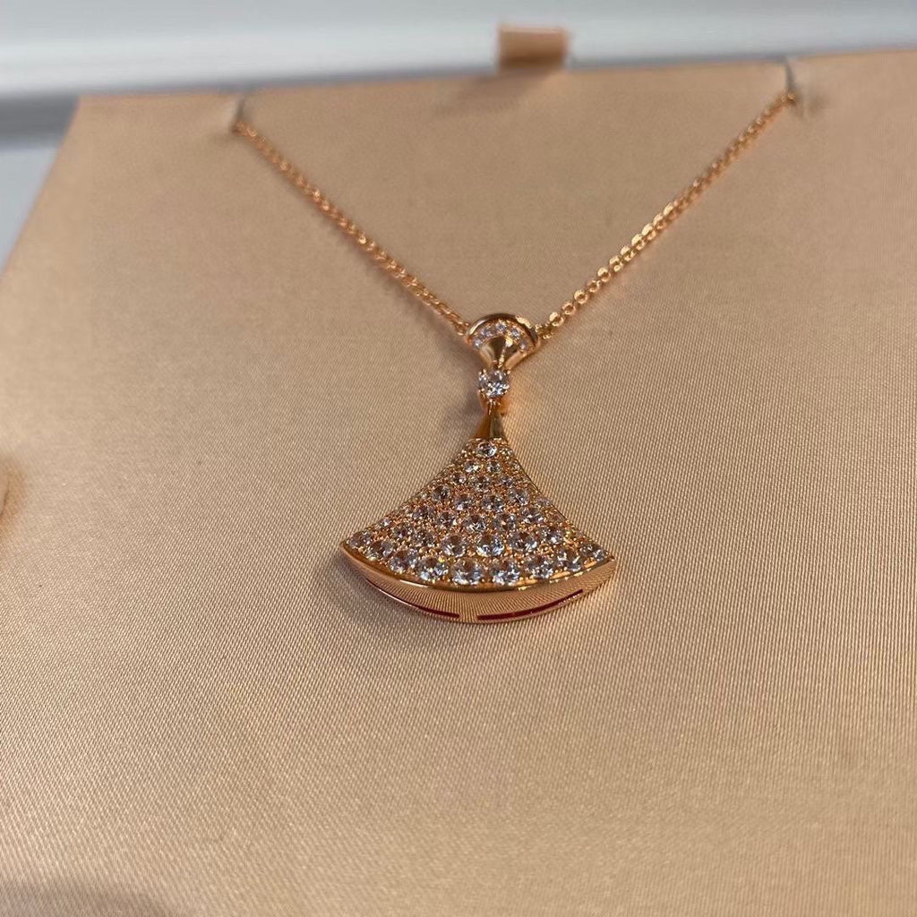 18K BVLGARI BV Divas' Dream Pave Diamond Necklace