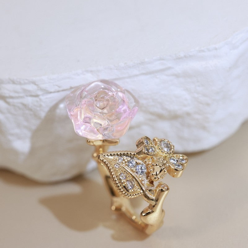 18K Dior Pink Flower Ring