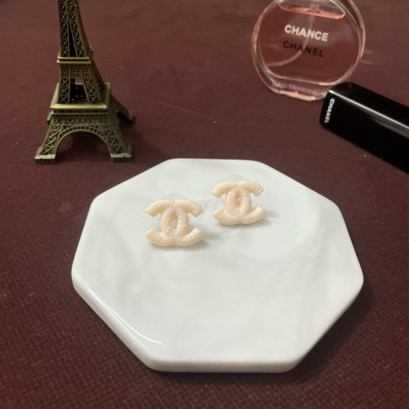 18K Chanel Pink Resin Earrings