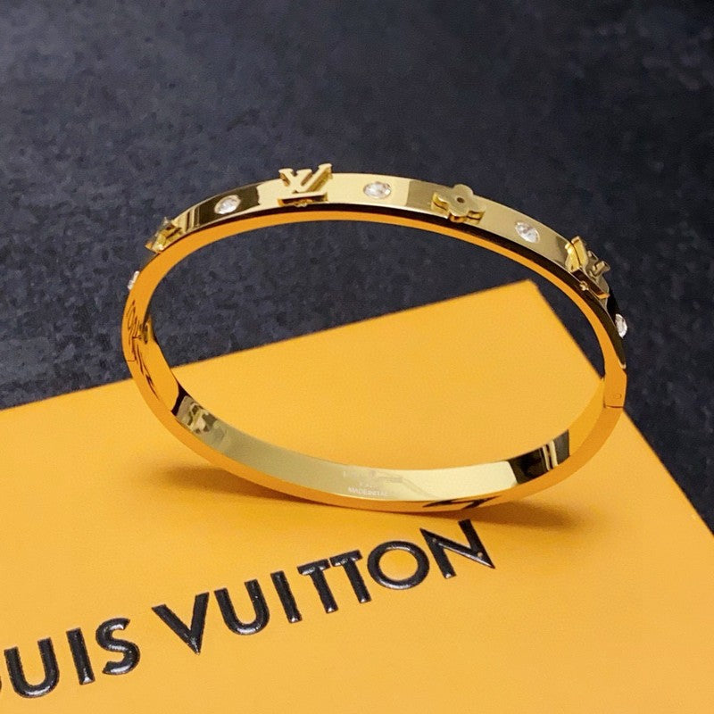 18K Louis Vuitton Pave Diamond Gold Bracelet