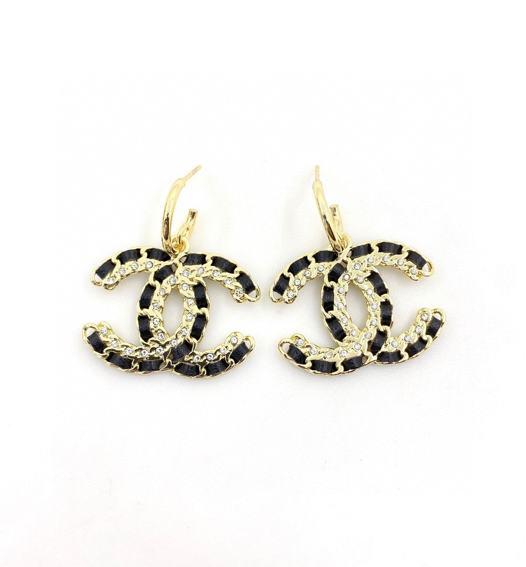 18K Chanel Leather Earrings